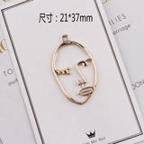 50pcs Alloy Women Face Shape Pendant Charms Diy Jewelry Finding
