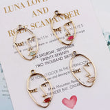 50pcs Alloy Women Face Shape Pendant Charms Diy Jewelry Finding