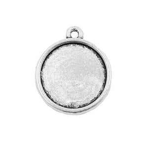 50pcs Tibetan Silver Cameo/Glass/Cabochon Frame Settings with Single Ring