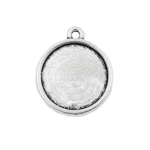 50pcs Tibetan Silver Cameo/Glass/Cabochon Frame Settings with Single Ring