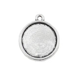 50pcs Tibetan Silver Cameo/Glass/Cabochon Frame Settings with Single Ring