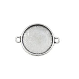 50pcs Tibetan Silver Double Ring Setting for 25mm Glass/Cabochon K03371