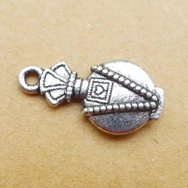 50pcs Antique Silver Perfume Bottle Charm 10x20mm DIY Jewelry Making