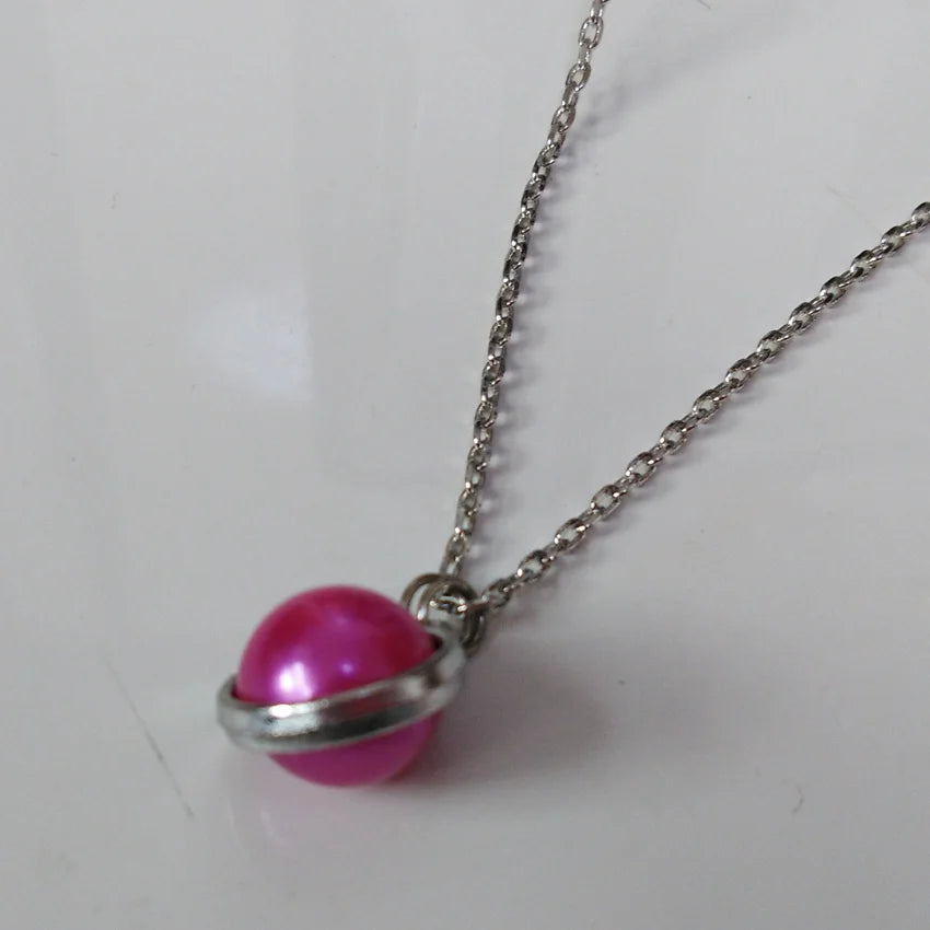 50pcs Assort 12 Colors Antique Silver Pearl Charms Necklace Pendant