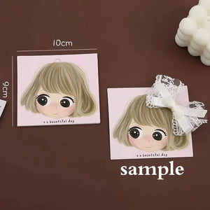 50pcs Barrettes Packing Paper Card for DIY Kid Hair Accessories