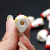 50pcs Chicken Ceramic Beads 20x11mm Porcelain Loose Spacer Beads