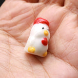 50pcs Chicken Ceramic Beads 20x11mm Porcelain Loose Spacer Beads