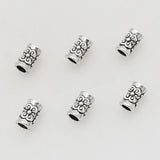 50pcs Classic Flower Pattern Tube Beads 7x4.5mm Alloy Spacers DIY Jewelry