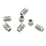 50pcs Classic Flower Pattern Tube Beads 7x4.5mm Alloy Spacers DIY Jewelry