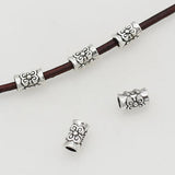 50pcs Classic Flower Pattern Tube Beads 7x4.5mm Alloy Spacers DIY Jewelry