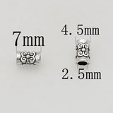 50pcs Classic Flower Pattern Tube Beads 7x4.5mm Alloy Spacers DIY Jewelry