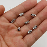 50pcs Classic Flower Pattern Tube Beads 7x4.5mm Alloy Spacers DIY Jewelry