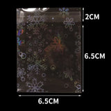 50pcs Holographic Snowflake Flash Self-adhesive OPP Bags