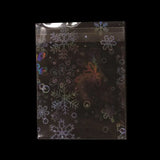 50pcs Holographic Snowflake Flash Self-adhesive OPP Bags
