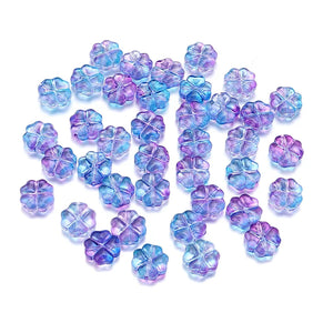 50pcs Clover Lampwork Beads Glass Beads for Jewelry Making