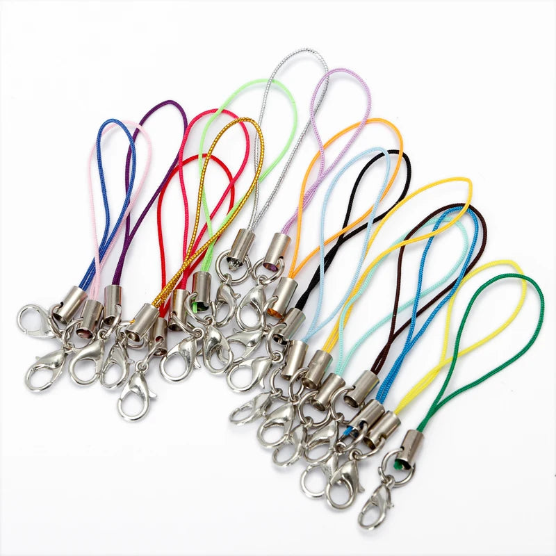 50pcs Colorful Cell Phone Lanyard Strap With Lobster Clasp Keychain Cords
