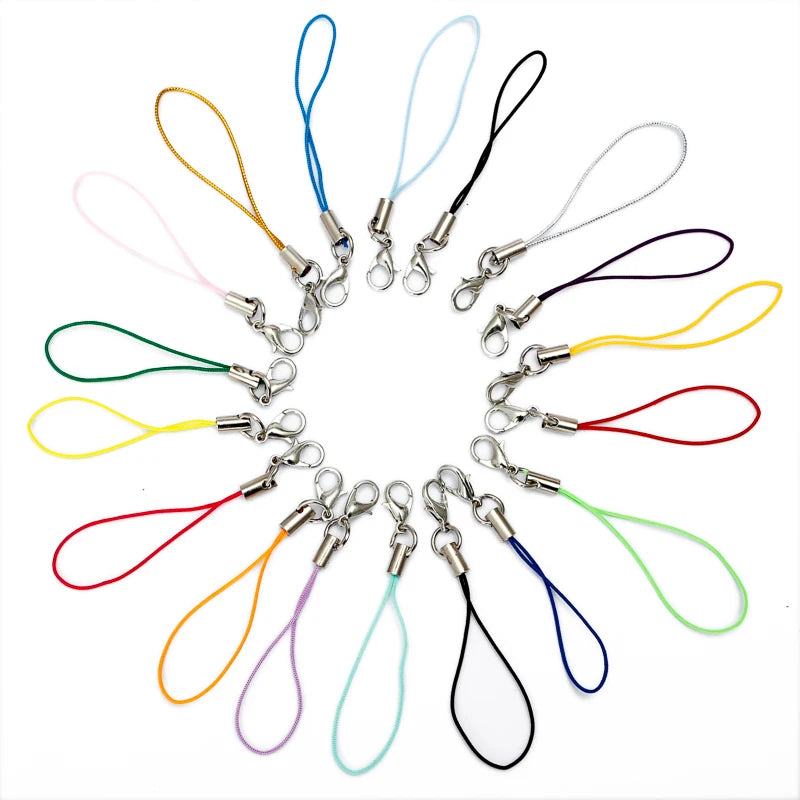 50pcs Colorful Cell Phone Lanyard Strap With Lobster Clasp Keychain Cords