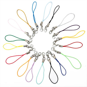 50pcs Colorful Cell Phone Lanyard Strap With Lobster Clasp Keychain Cords