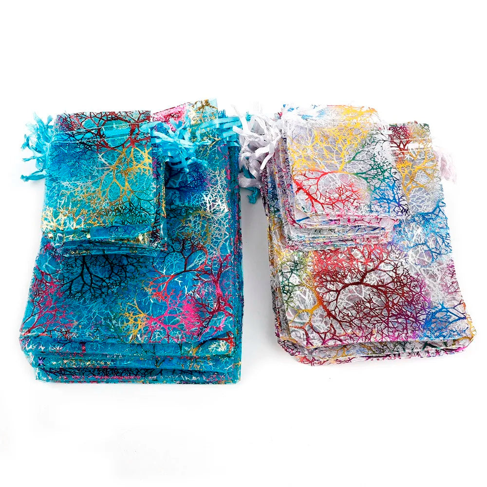 50pcs Colorful Organza Bags Wedding Favor Pouches