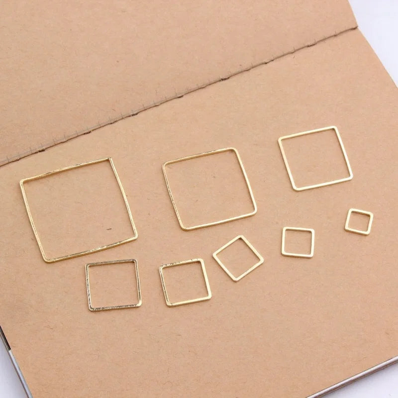 50pcs Copper KC Square Jewelry Charms Earrings Pendants For Jewelry