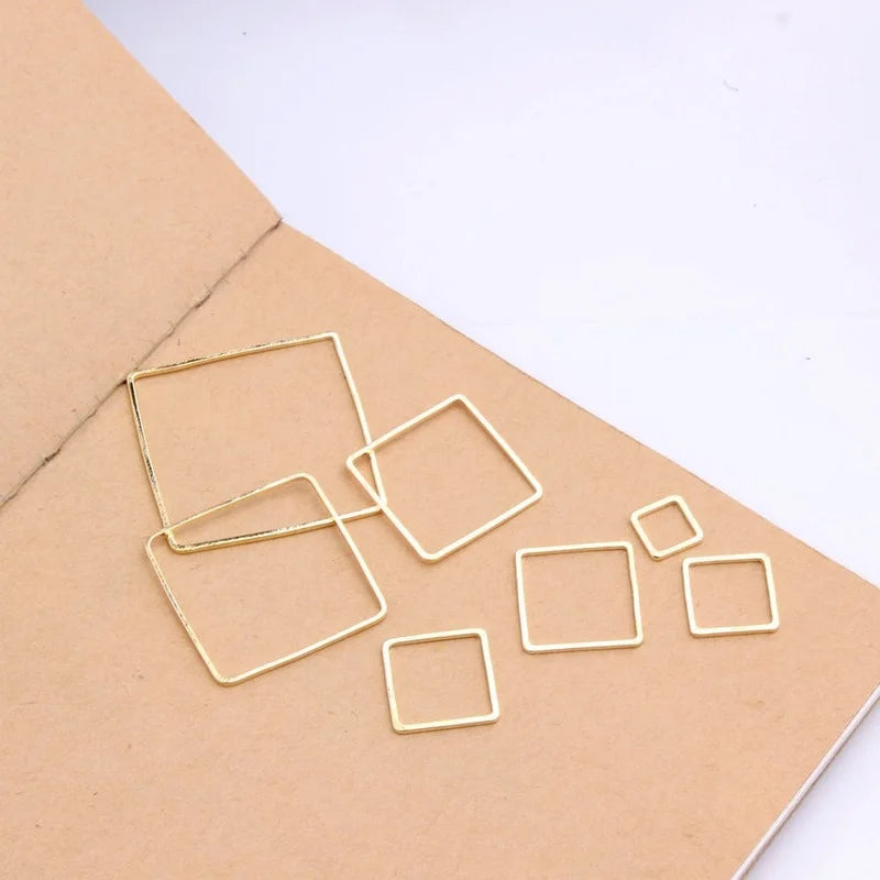 50pcs Copper KC Square Jewelry Charms Earrings Pendants For Jewelry