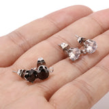 50pcs Stainless Steel Zircon Ear Post for DIY Earring Making