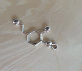 50pcs Silver Dopamine Molecule Charm Pendant for Necklace Making