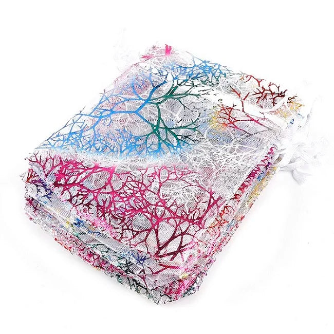 50pcs Organza Pouches Drawstring Jewelry Packaging Bags Wedding Party Gift Bags
