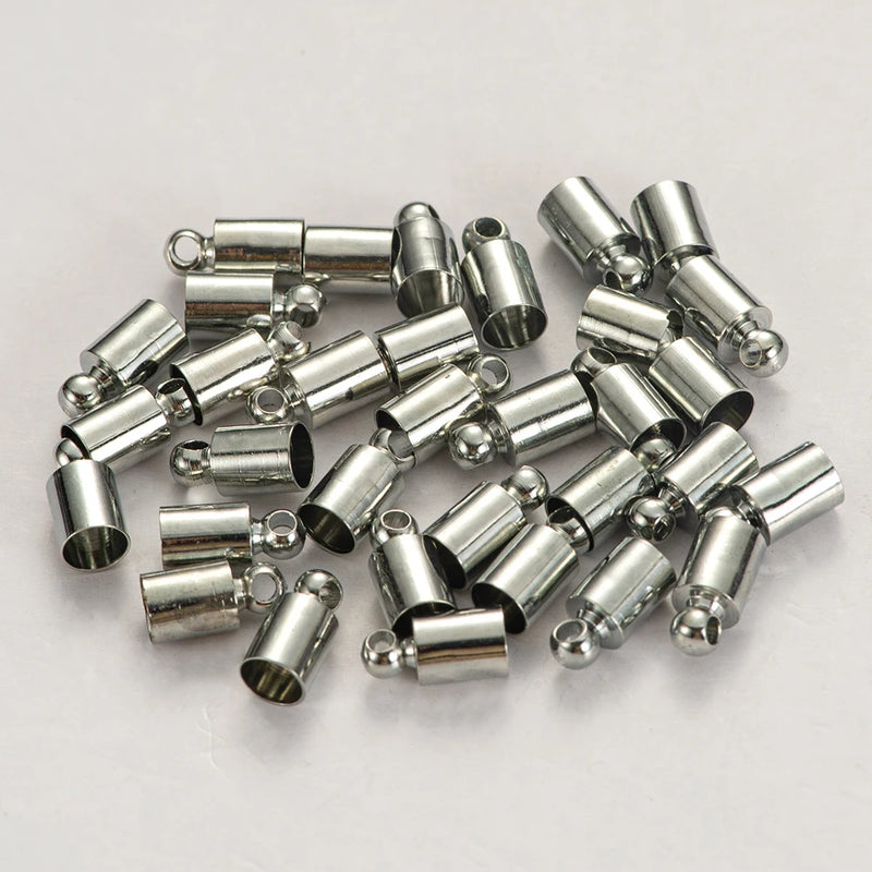 50pcs Leather Cord End Crimp Cap Beads Caps 2-10mm