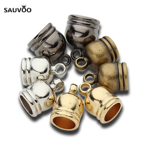 50pcs/lot Tassel Caps Beads Necklace Leather Cord Crimps for Jewelry Making