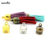 50pcs/lot Tassel Caps Beads Necklace Leather Cord Crimps for Jewelry Making