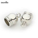 50pcs/lot Tassel Caps Beads Necklace Leather Cord Crimps for Jewelry Making