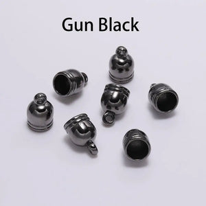 50pcs/lot Tassel Caps Beads Necklace Leather Cord Crimps Fastener DIY Supplies