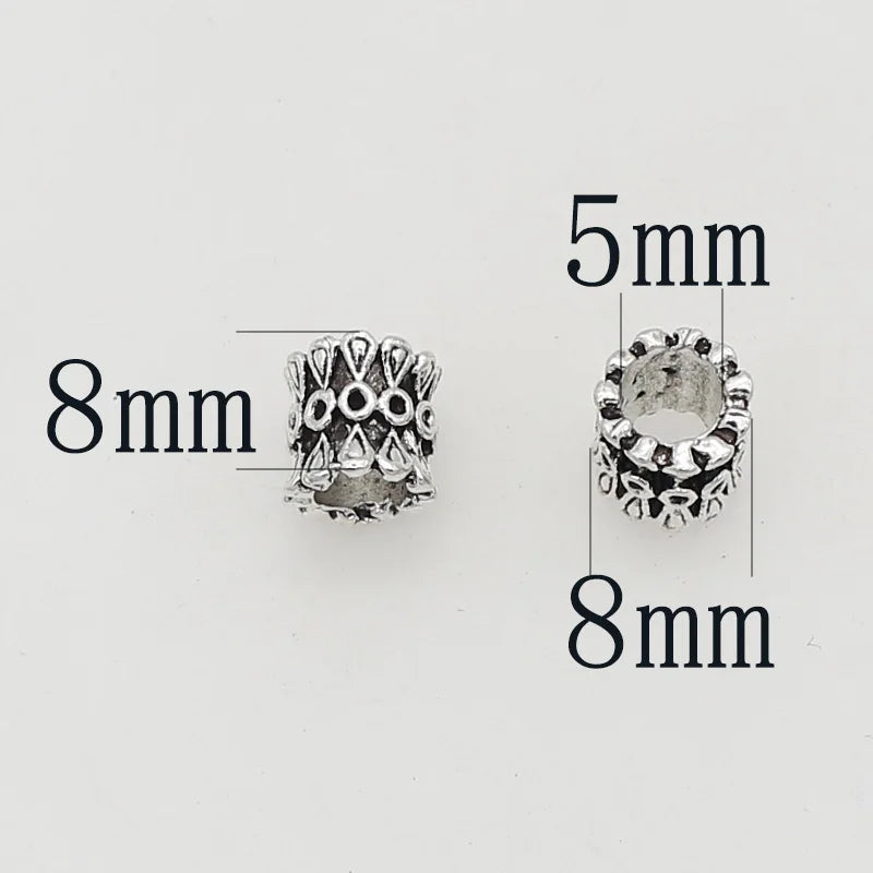 50pcs Big Hole Barrel Spacer Beads for DIY Jewelry Accessories