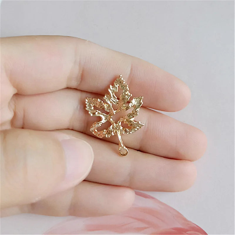 50pcs/lot Leaf Hollow Leaves Charms Pendant For Necklace