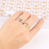 50pcs Silver Rhinestone Crystal Letter Rings Wedding Jewelry