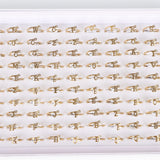 50pcs Silver Rhinestone Crystal Letter Rings Wedding Jewelry