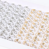 50pcs Silver Rhinestone Crystal Letter Rings Wedding Jewelry
