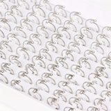 50pcs Silver Rhinestone Crystal Letter Rings Wedding Jewelry