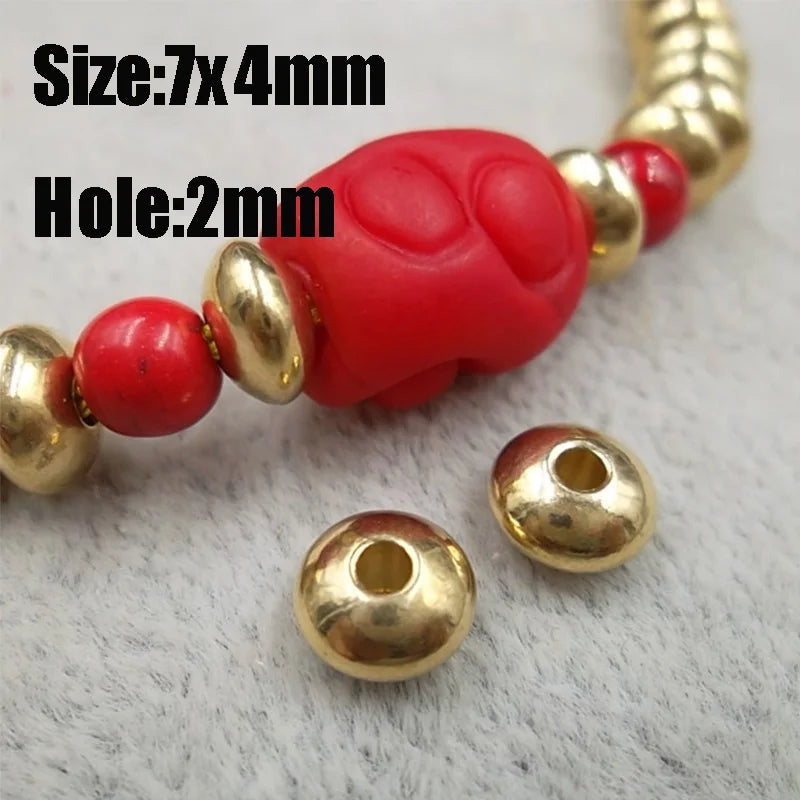 50pcs Brass Loose Beads Bracelets Spacer DIY Buddha Prayer Jewelry Making