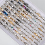 50pcs Stainless Steel Rings Mix Style Women Men Jewelry