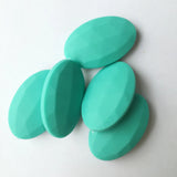 50pcs Flat Oval Silicone Beads Teething Necklace Loose Beads Baby Teether BPA 19