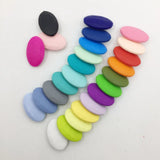 50pcs Flat Oval Silicone Beads Teething Necklace Loose Beads Baby Teether BPA 19
