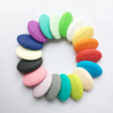 50pcs Flat Oval Silicone Beads Teething Necklace Loose Beads Baby Teether BPA 19