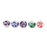 50pcs Ceramic Beads 10mm 12mm Glaze Decal Spacer Round Porcelain Jewelry Making