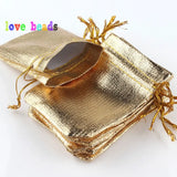50pcs Silver Adjustable Jewelry Packing Bags 7x9cm 9x12cm Drawstring Gift Bags