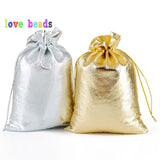 50pcs Silver Adjustable Jewelry Packing Bags 7x9cm 9x12cm Drawstring Gift Bags