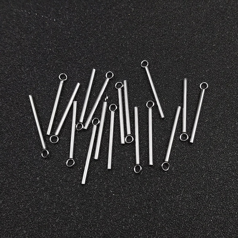50pcs Stainless Steel Round Bar Charms For Earring DIY Jewelry Making