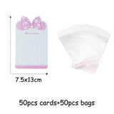 50pcs Pink Bow Tie Hairclips Display Cards for DIY Hair Jewelry Packing