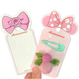 50pcs Pink Bow Tie Hairclips Display Cards for DIY Hair Jewelry Packing